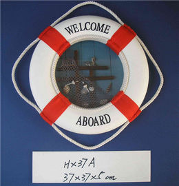 Nautical Aboard Life Saving Ring Foam Cloth Life Preserver Ring Decoration 14.5"